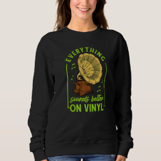 Stereo Vinyl Record Buff Music Disc Player Audio A Sweatshirt