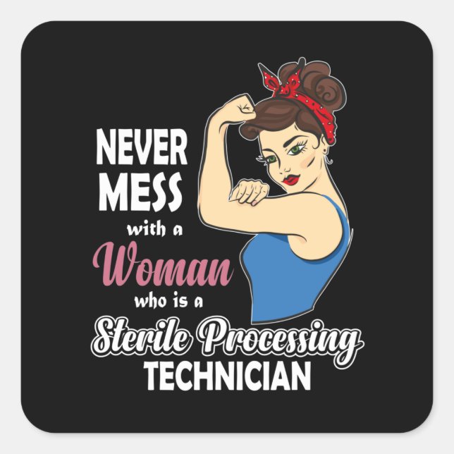Sterile Processing Technician Gift Women Autoclave Square Sticker (Front)