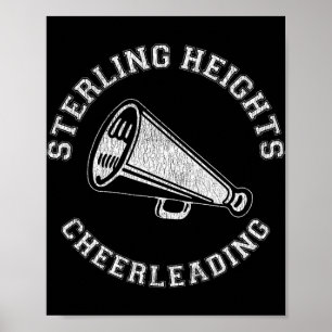 Sterling Heights Cheer Distressed Retro 90's Cheer Poster