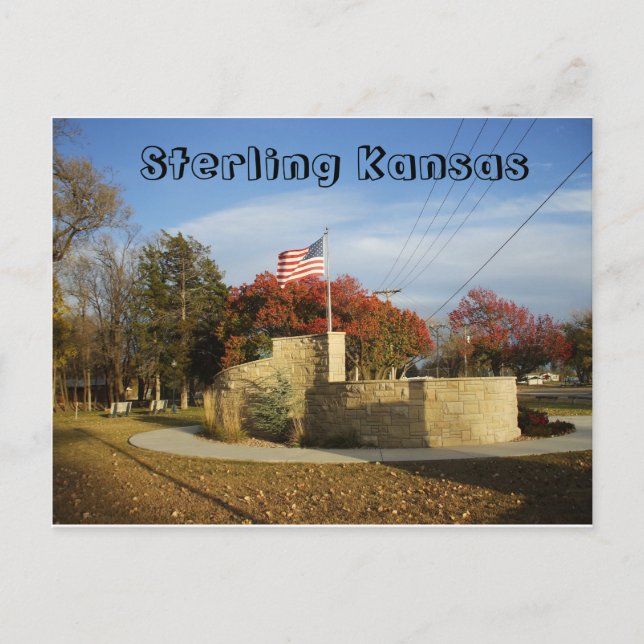 Sterling Kansas Veterans Memorial Postcard (Front)