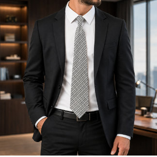 Sterling Mosaic | Luxury Black & White Geometric Tie