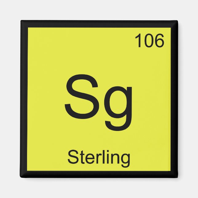 Sterling Name Chemistry Element Periodic Table Magnet (Front)