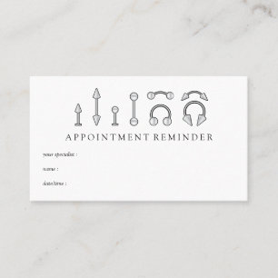 Sterling Silver Jewellery Appointment Body Piercin Business Card