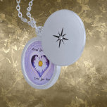 Sterling Silver Plated Daisy Love you then & Now Locket Necklace<br><div class="desc">Celebrate a timeless love with this beautiful sterling silver-plated locket necklace. Set against a rich purple background, a delicate white daisy is nestled inside a heart, symbolising purity and enduring affection. The heartfelt message, "Loved You Then, Love You Now, " makes this locket a meaningful keepsake for someone special. Whether...</div>