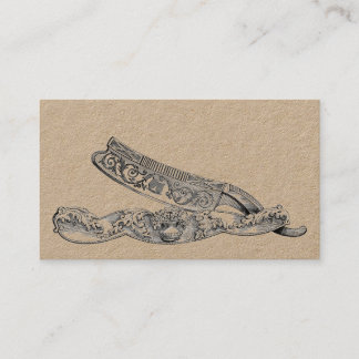 Sterling Staright Razor Business Card