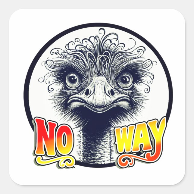 "Stern Emu" No Way Sticker Sheet (Front)