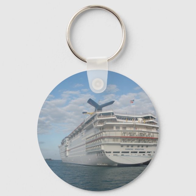 Stern of the Carnival Sensation Cruise Ship Key Ring (Front)