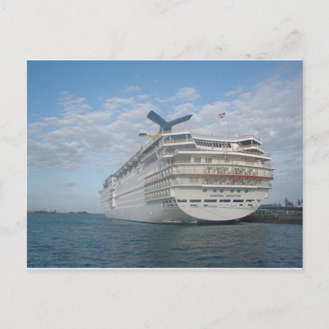 Stern of the Carnival Sensation Cruise Ship Postcard (Front)