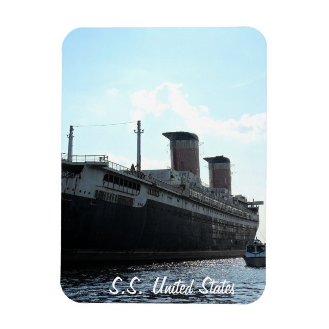 Stern View of S.S. United States Magnet (Vertical)