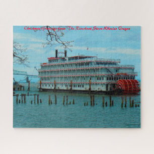 Stern Wheeler Oregon. Christmas Greetings Jigsaw Puzzle