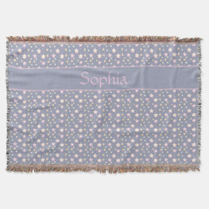 Sterne Muster rosa grau Throw Blanket
