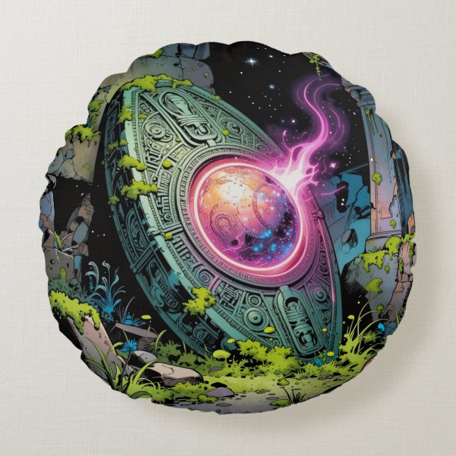 Sternenpfad – Reise durch das Universum´1 Round Cushion (Front)