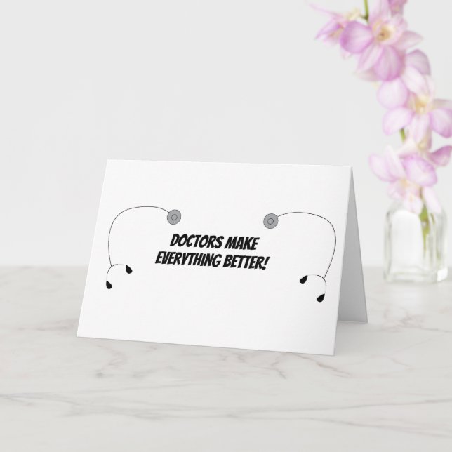 Stethescope Better Doctor Day Personalise Card (Orchid)