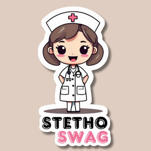 Stetho Swag Kawaii Style Nurse Waterproof