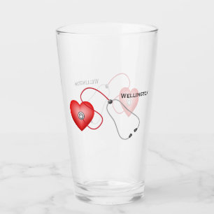 Stethoscope And Heart Personalised Glass
