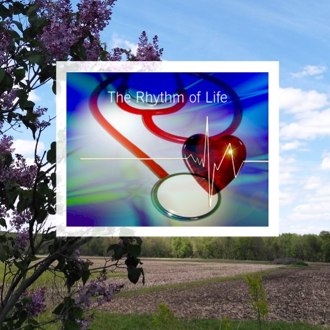 Stethoscope and Heartbeat Postcard (Creator Uploaded)