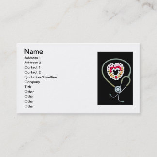 Stethoscope and pills business card