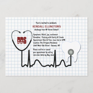 Stethoscope and Tooth Graduation Invitation