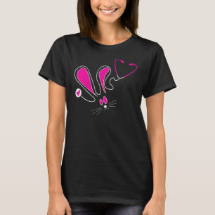 Stethoscope Bunny Nurse Doctor Egg Ears Funny East T-Shirt