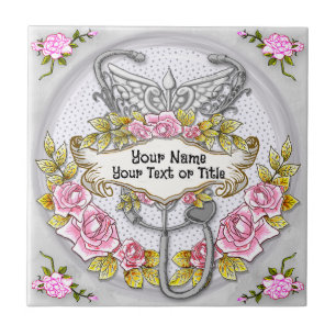 Stethoscope caduceus nurse ceramic tile