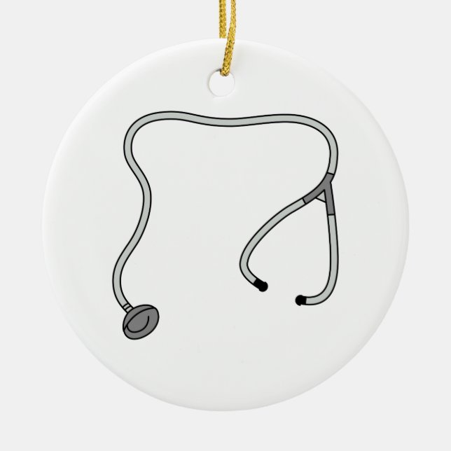 Stethoscope Ceramic Tree Decoration (Front)