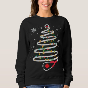 Stethoscope Christmas Tree Cute Healthcare RN Holi Sweatshirt