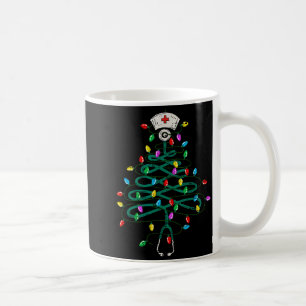 Stethoscope Christmas Tree Lights Nurse Christmas  Coffee Mug