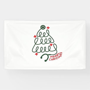 Stethoscope Christmas Tree Lights Nursing Scrubs  Banner