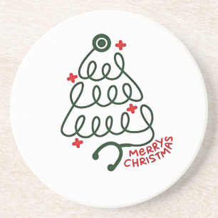 Stethoscope Christmas Tree Lights Nursing Scrubs Coaster