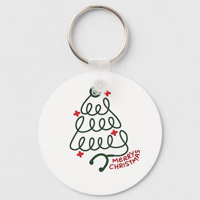 Stethoscope Christmas Tree Lights Nursing Scrubs  Key Ring (Front)