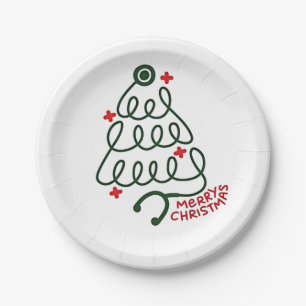 Stethoscope Christmas Tree Lights Nursing Scrubs  Paper Plate