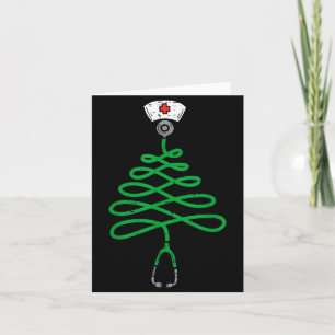 Stethoscope Christmas Tree Nurse Christmas Scrub T Card