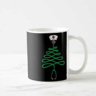 Stethoscope Christmas Tree Nurse Christmas Scrub T Coffee Mug
