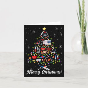 Stethoscope Christmas Tree Nurse Nursing Scrub Top Card