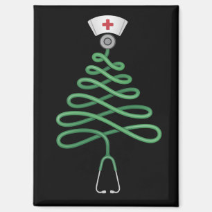 Stethoscope Christmas Tree Nurse Scrub Xmas  Magnet