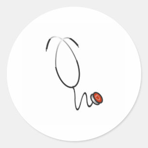 Stethoscope Classic Round Sticker