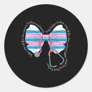 Stethoscope Coquette Bow Ba2 Classic Round Sticker