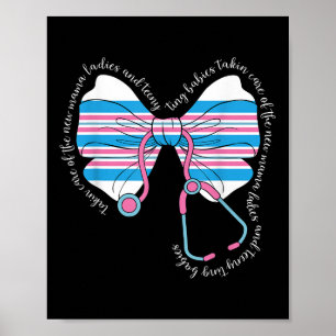 Stethoscope Coquette Bow Baby Blanket Mother Baby  Poster
