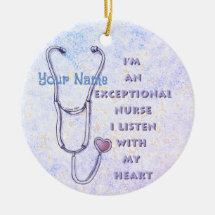 Stethoscope exceptional nurse  ceramic ornament