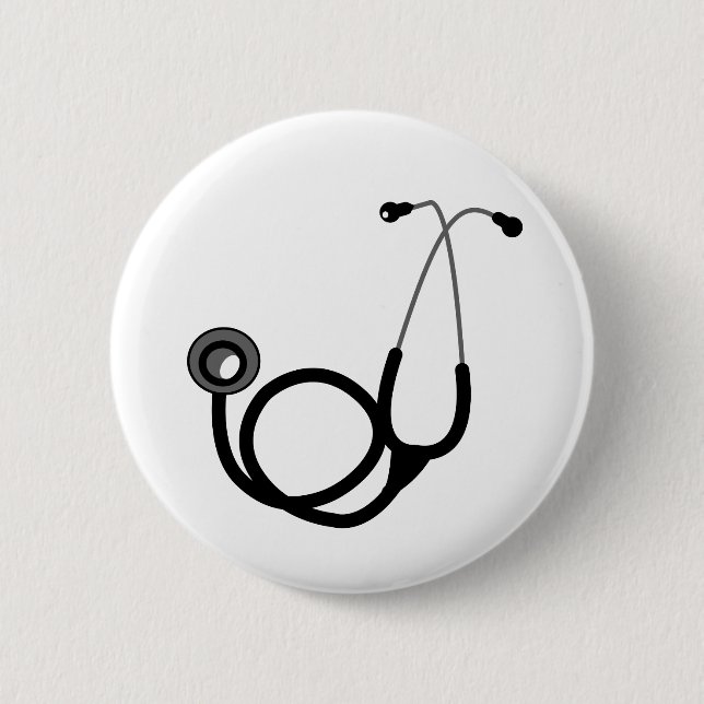 Stethoscope for the Doctor 6 Cm Round Badge (Front)