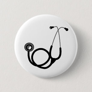 Stethoscope for the Doctor 6 Cm Round Badge