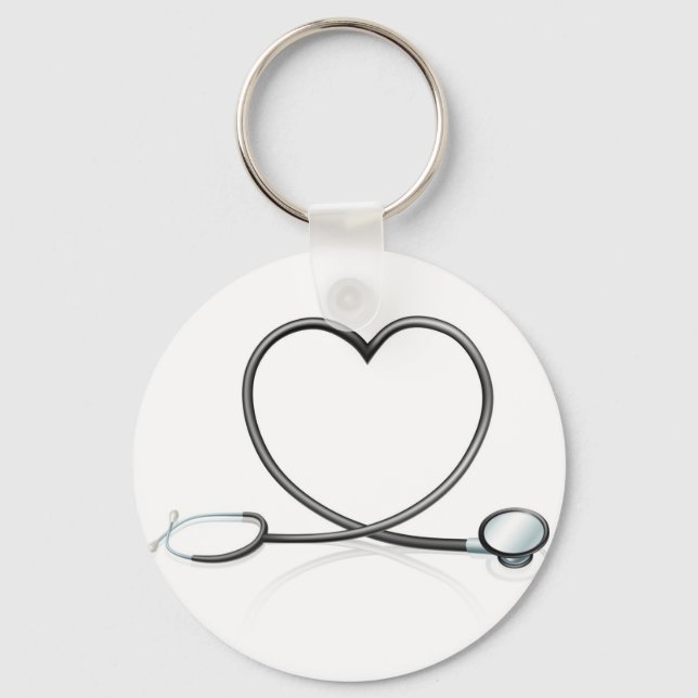 Stethoscope heart concept key ring (Front)