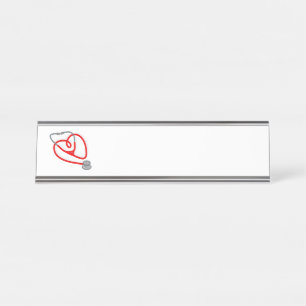 Stethoscope Heart Desk Name Plate