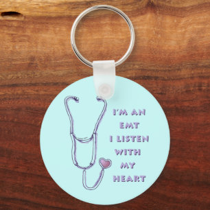 Stethoscope Heart EMT Key Ring