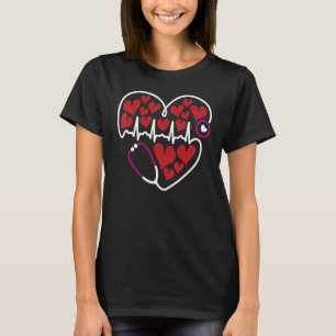 Stethoscope Heart Nurse Valentine Day EKG Tech Sin T-Shirt