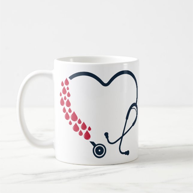 Stethoscope Heart Shape Coffee Mug (Left)