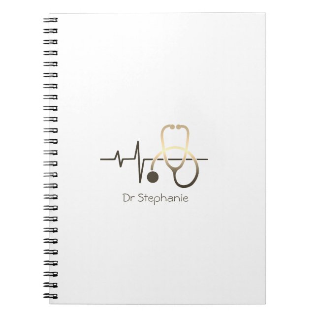 Stethoscope Heartbeat Medical Notebook (Front)