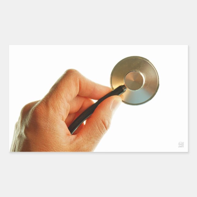 stethoscope hospital sick better get well soon ill rectangular sticker (Front)