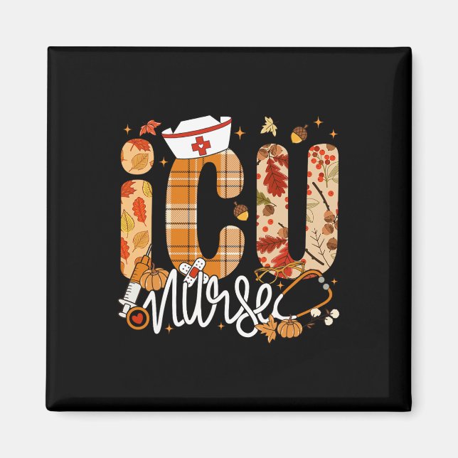 Stethoscope Icu Nurse Fall Yall Autumn Leaves Than Magnet (Front)
