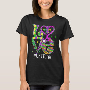 Stethoscope Love Emt Life Nurse Mardi Gras Carniva T-Shirt